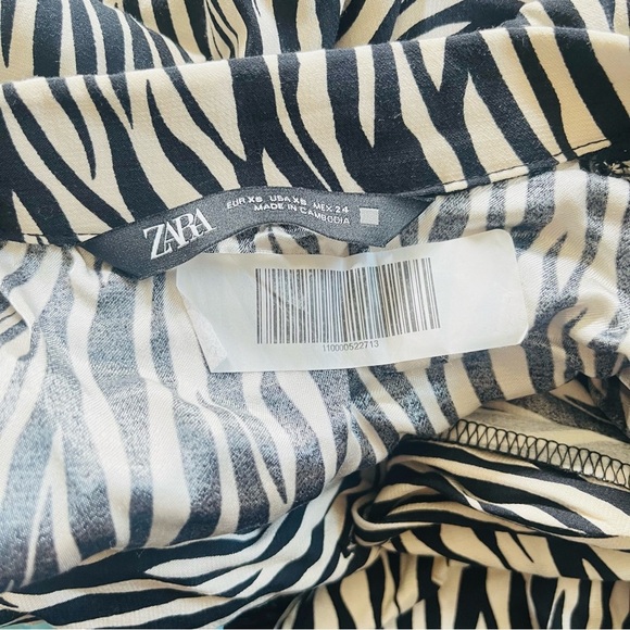 Zara Zebra Print Button Down Shirt Animal Print Blouse top - Picture 6 of 6